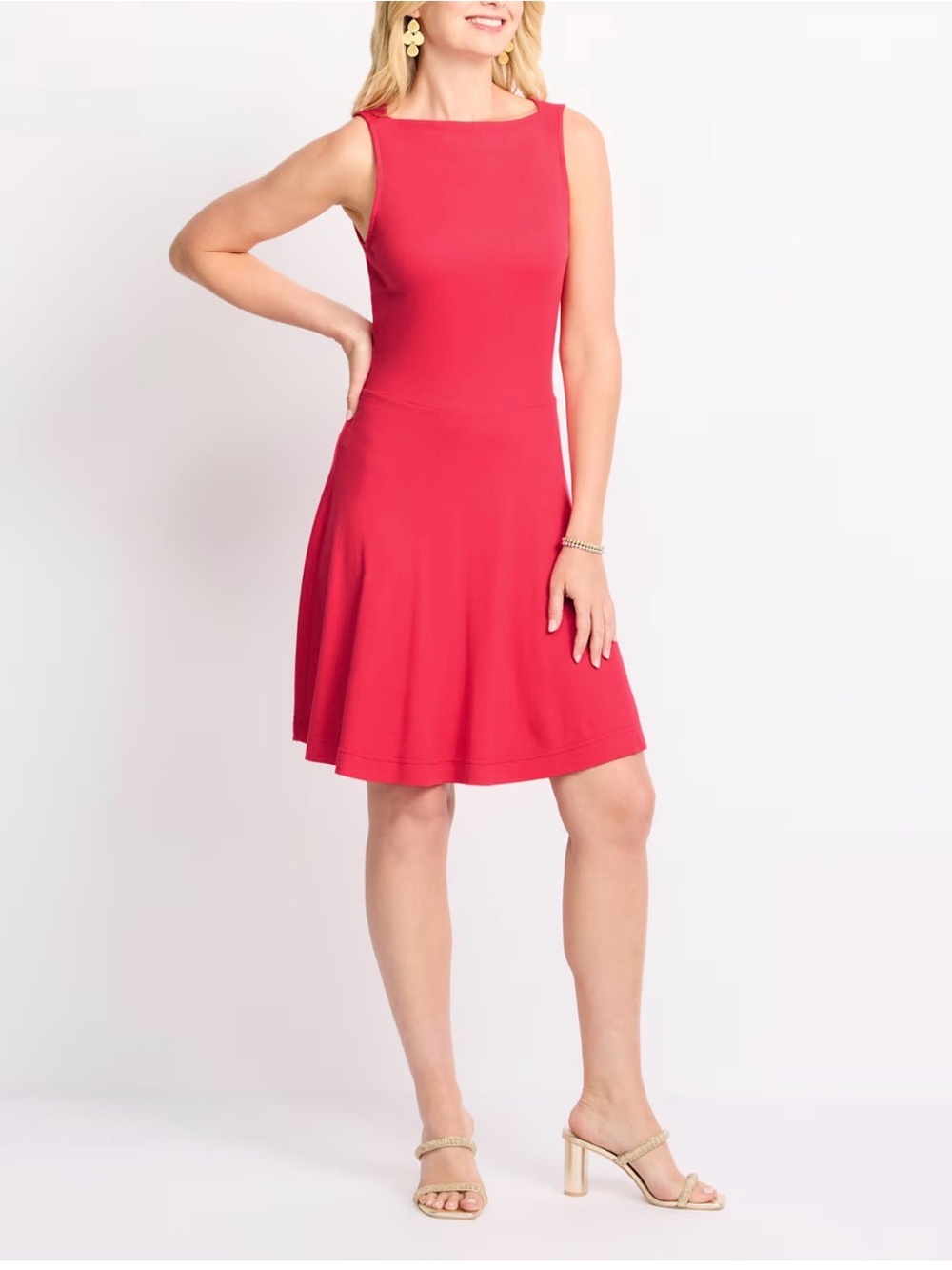NWT MICHAEL STARS‎ Andy Mini Skater Dress Red Rumba Small